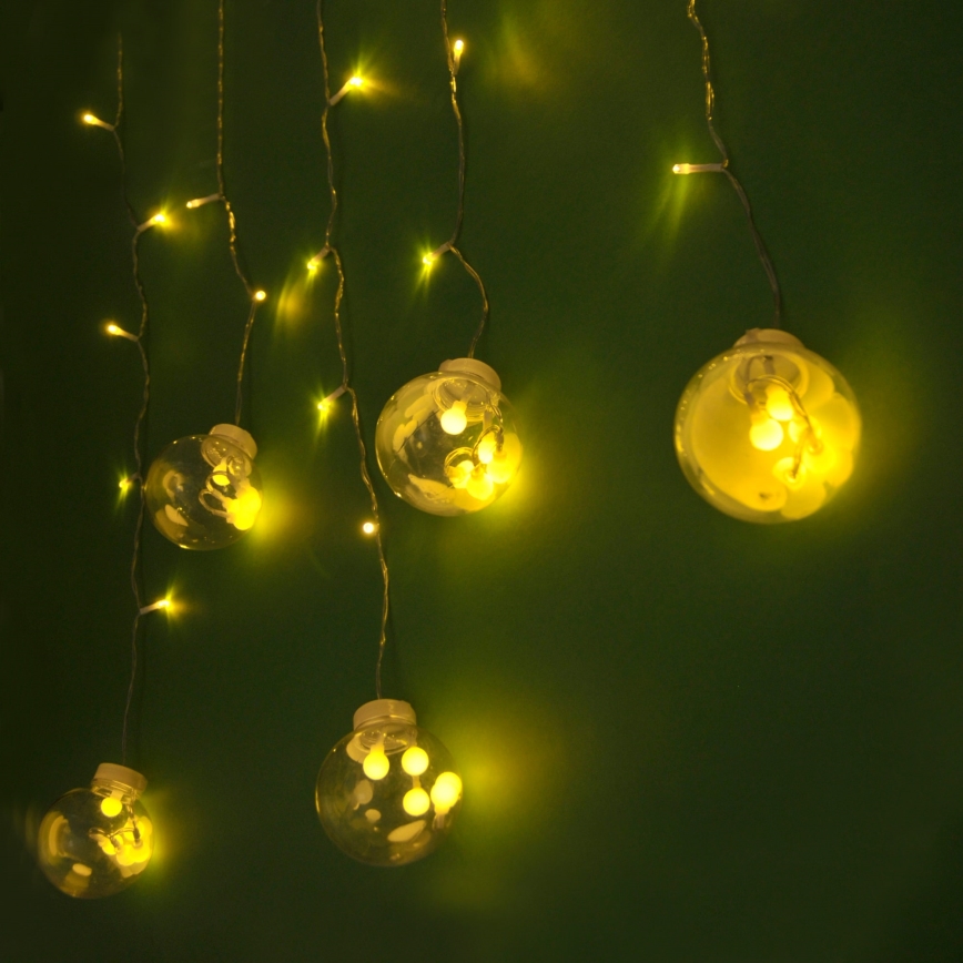 LED Valoverho WISH BALLS 108xLED/8 toiminnot 4,5 m lämpimänvalkoinen