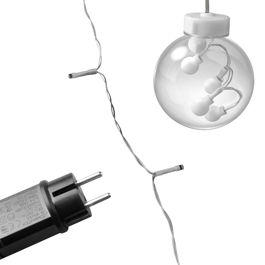 LED Valoverho WISH BALLS 108xLED/8 toiminnot 4,5 m lämpimänvalkoinen