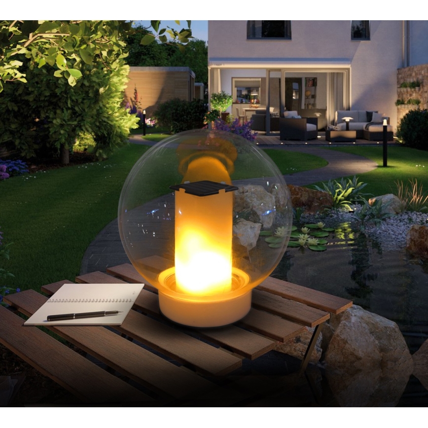 LED Vedenpitävä aurinkokennolamppu LED/900mAh IP68 valkoinen