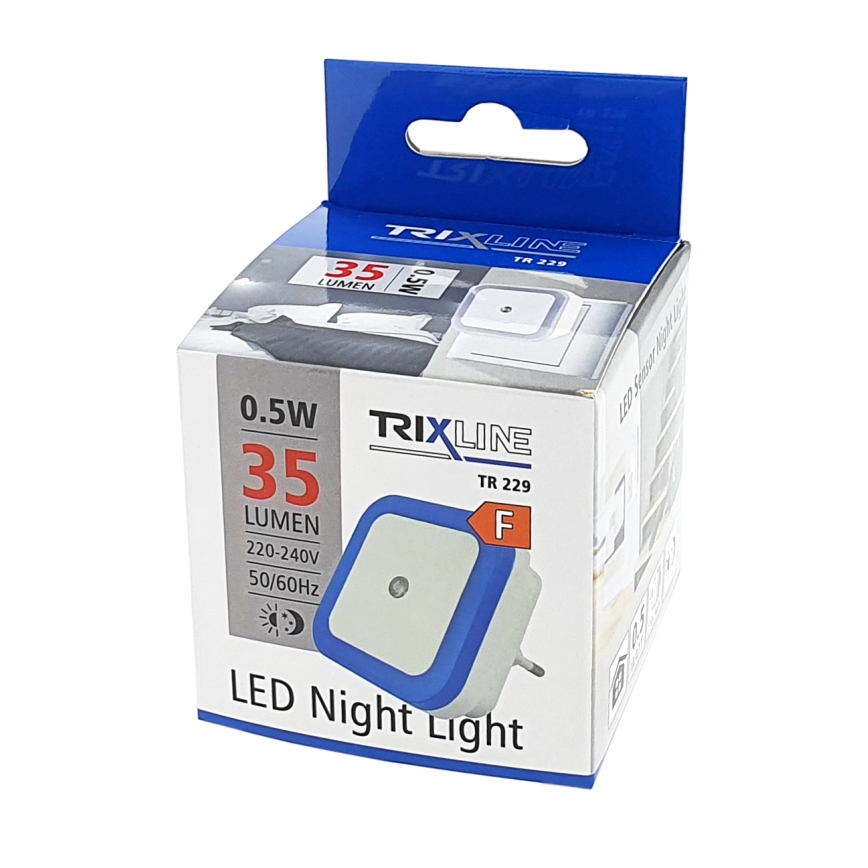LED-yövalo anturilla LED/0,5W/230V sininen