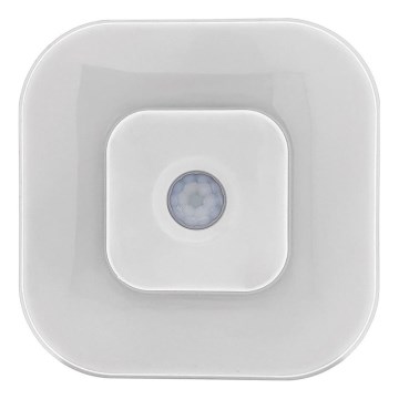 LED-yövalo anturilla LED/0,5W/4,5V 3xAAA valkoinen