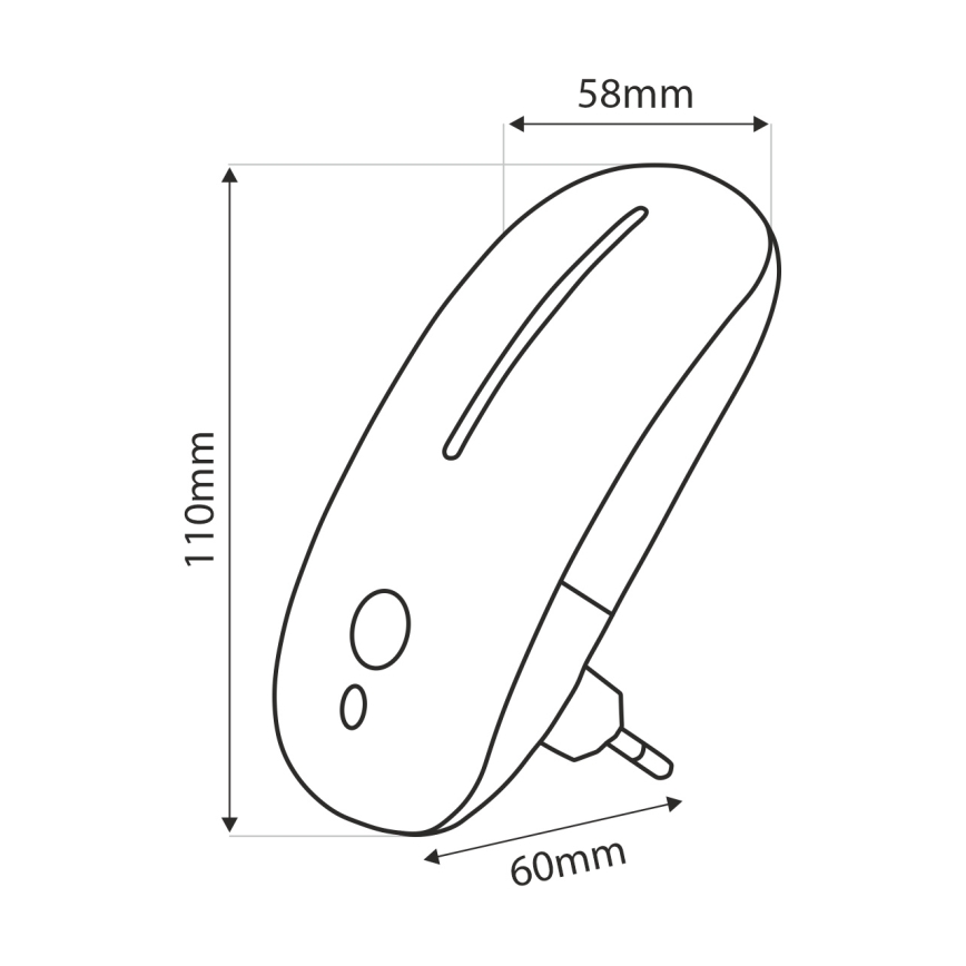 LED-yövalo anturilla LED/1W/230V valkoinen