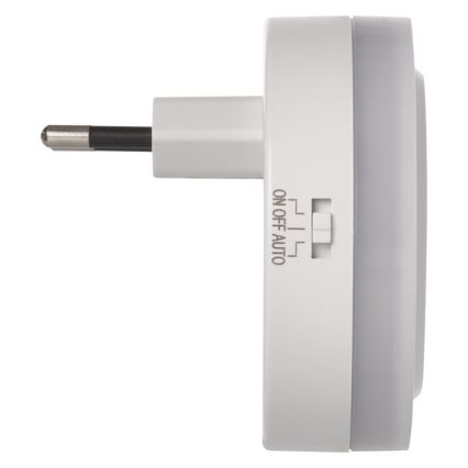 LED-yövalo pistorasian valotunnistimella + 2xUSB 3xLED / 0,3W / 230V