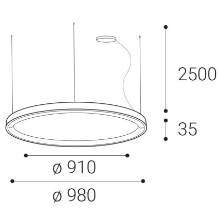 LED2 - LED-himmennettävä kattokruunu johdossa BELLA LED/80W/230V 3000K/4000K valkoinen