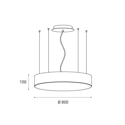 LED2 - LED-himmennettävä kattokruunu johdossa MONO LED/100W/230V