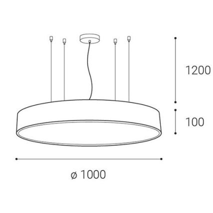 LED2 - LED Himmennettävä kattokruunu johdossa MONO LED/153W/230V 3000K/4000K valkoinen