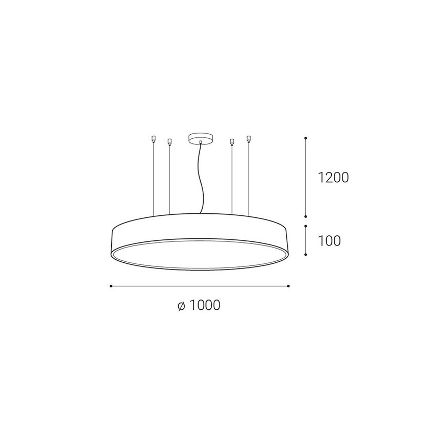 LED2 - LED Himmennettävä kattokruunu johdossa MONO LED/153W/230V 3000K/4000K valkoinen