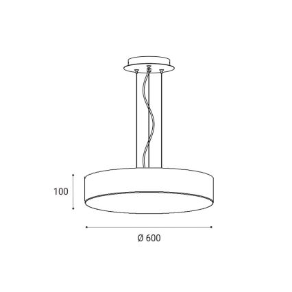 LED2 - LED Himmennettävä kattokruunu johdossa MONO LED/60W/230V
