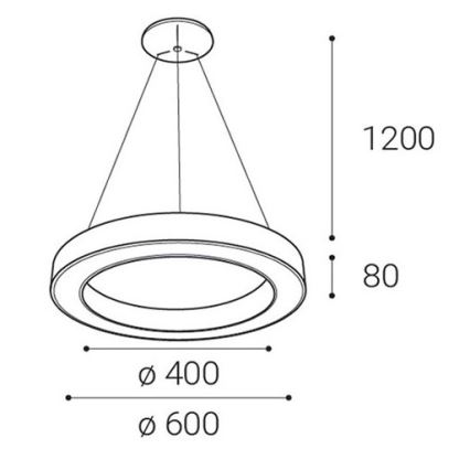 LED2 - LED-himmennettävä kattokruunu johdossa SATURN LED/50W/230V 3000K/4000K musta