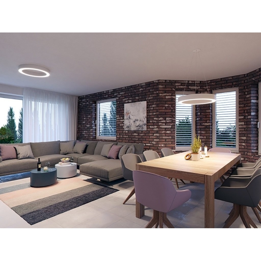 LED2 - LED Himmennettävä kattokruunu johdossa SATURN LED/50W/230V 3000K/4000K valkoinen