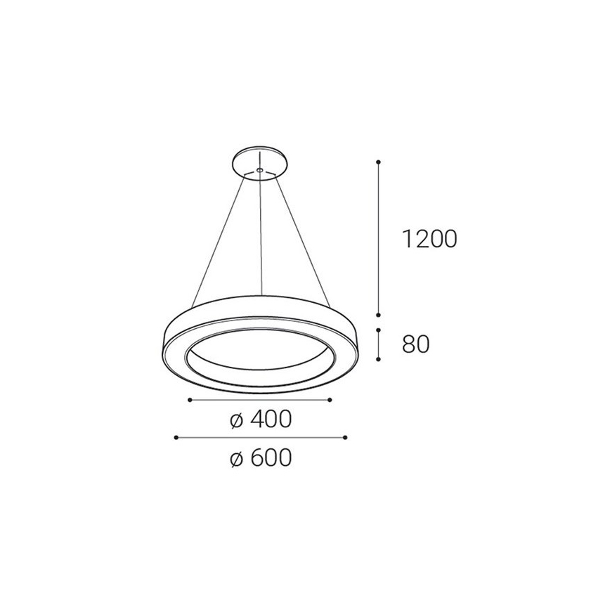 LED2 - LED Himmennettävä kattokruunu johdossa SATURN LED/50W/230V 3000K/4000K valkoinen