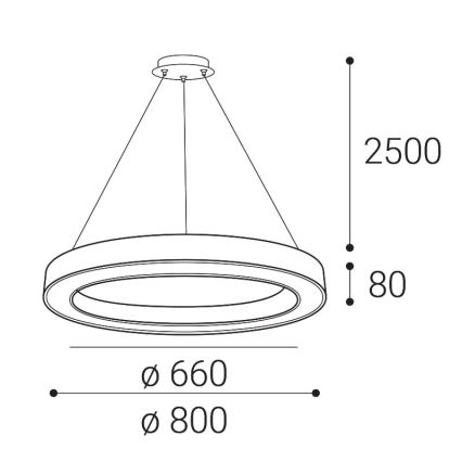 LED2 - LED-himmennettävä kattokruunu johdossa SATURN LED/60W/230V 3000K/4000K musta