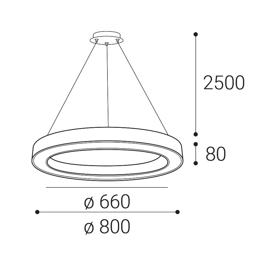 LED2 - LED-himmennettävä kattokruunu johdossa SATURN LED/60W/230V 3000K/4000K valkoinen