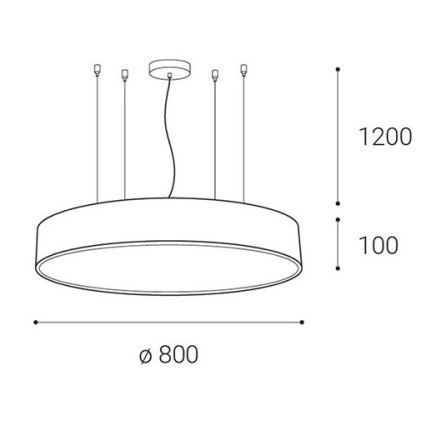 LED2 - LED-himmennettävä kattokruunu nauhalla MONO LED/100W/230V 3000K/4000K musta