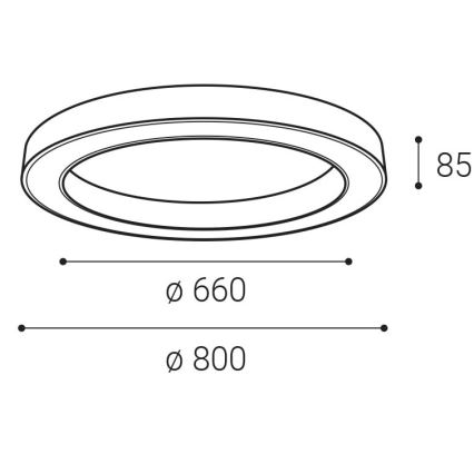 LED2 - LED Himmennettävä kattovalo SATURN LED/60W/230V 3000K/4000K musta