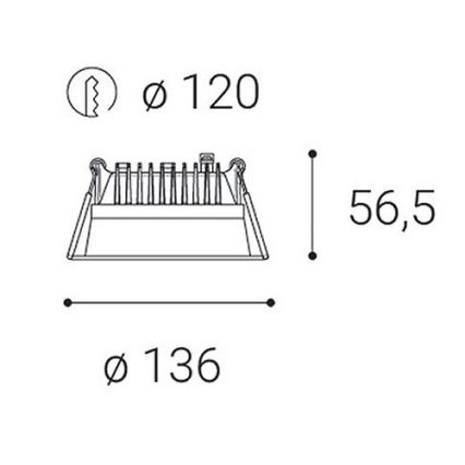 LED2 - LED Himmennettävä kylpyhuoneen upotettava valo ZETA LED/15W/230V 4000K IP44