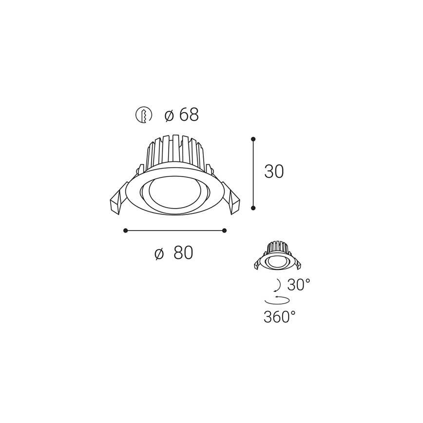LED2 - LED Himmennettävä upotettava kylpyhuonevalaisin MAX LED/8W/230V 3000K IP65
