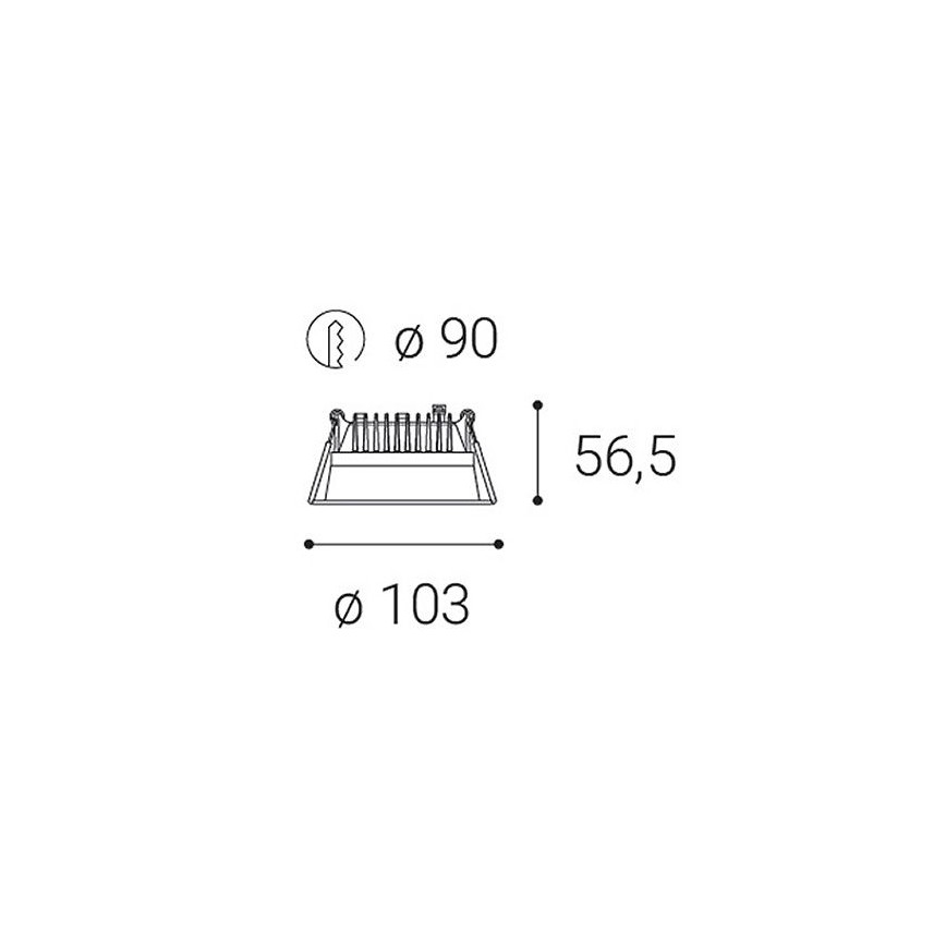 LED2-LED Himmennettävä upotettava kylpyhuonevalo ZETA LED/10W/230V 3000K IP44