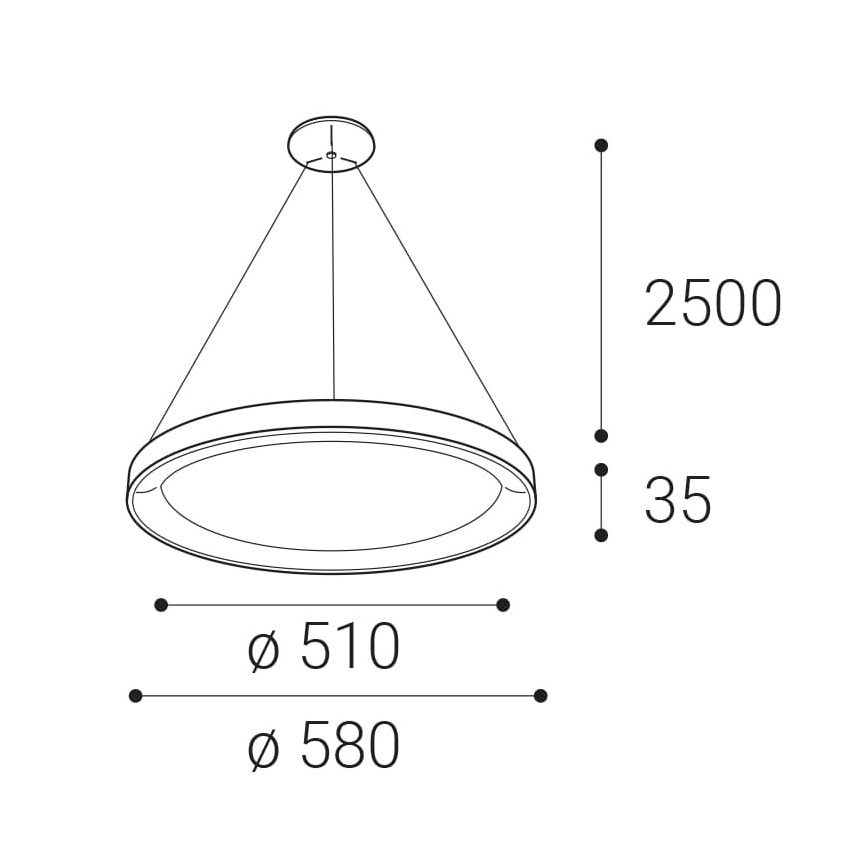 LED2 - LED-kattokruunu johdossa BELLA LED/48W/230V 3000K/4000K musta