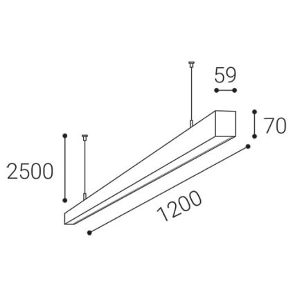 LED2 - LED-kattokruunu johdossa NOLI LED/40W/230V 3000K/3500K/4000K musta