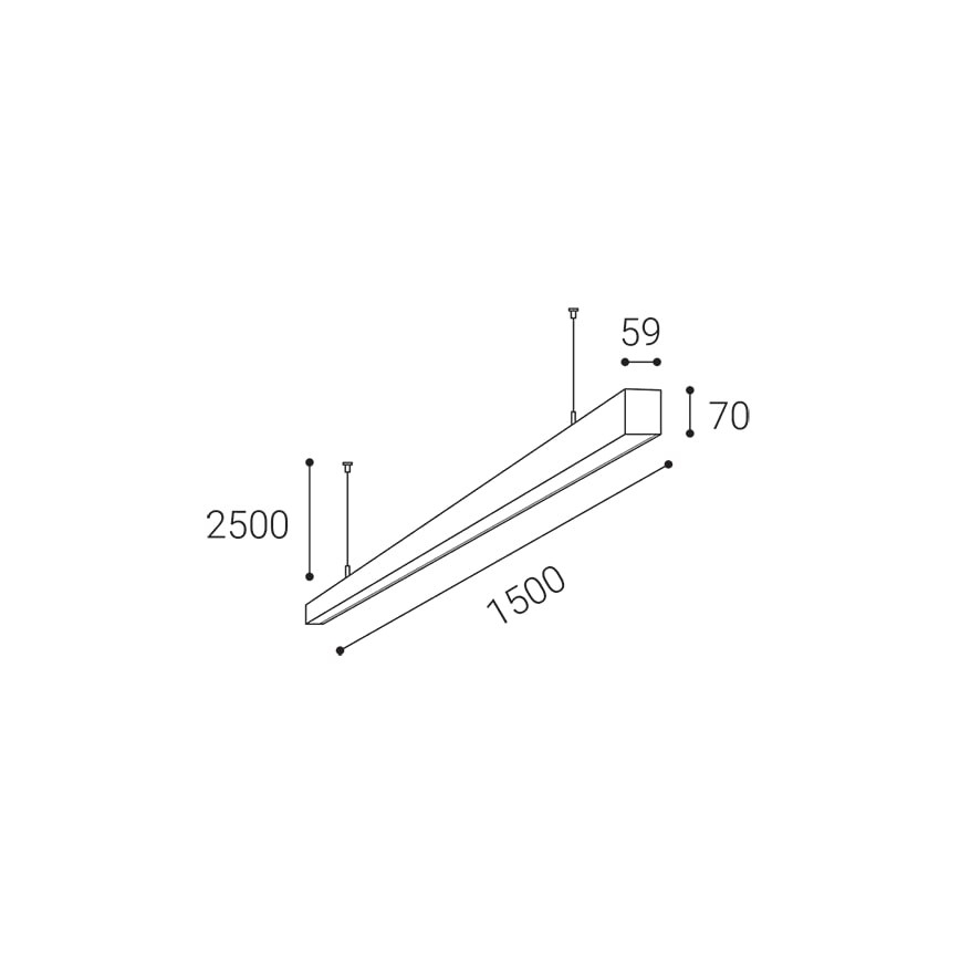 LED2 - LED-kattokruunu johdossa NOLI LED/60W/230V 3000K/3500K/4000K musta