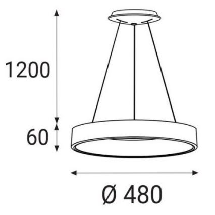 LED2 - LED-kattokruunu narussa BELLA LED / 40W / 230V 3000 / 4000K valkoinen