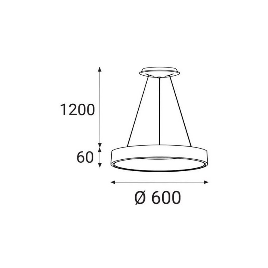LED2 - LED-kattokruunu narussa BELLA LED / 50W / 230V 3000 / 4000K musta