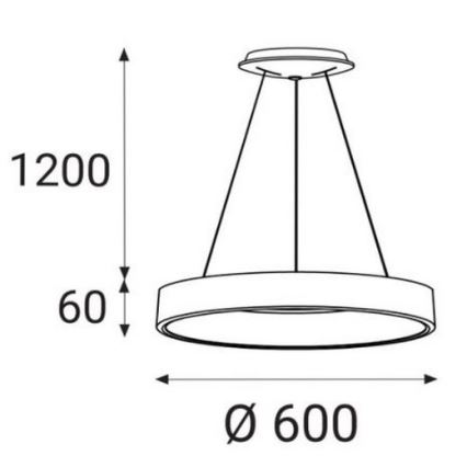 LED2 - LED-kattokruunu narussa BELLA LED / 50W / 230V 3000 / 4000K valkoinen