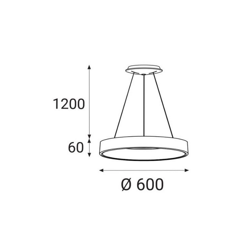 LED2 - LED-kattokruunu narussa BELLA LED / 50W / 230V 3000 / 4000K valkoinen