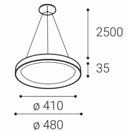 LED2 - LED-kattokruunu narussa BELLA SLIM LED / 38W / 230V musta