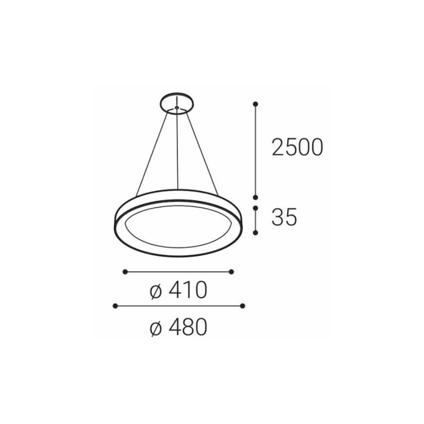 LED2 - LED-kattokruunu narussa BELLA SLIM LED / 38W / 230V musta