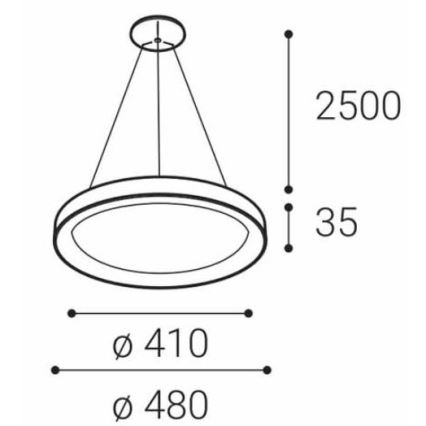 LED2 - LED-kattokruunu narussa BELLA SLIM LED / 38W / 230V valkoinen
