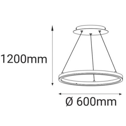 LED2 - LED-kattokruunu narussa CIRCLE LED/42W/230V