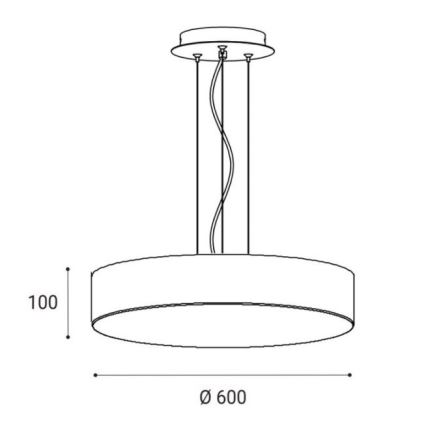 LED2 - LED-kattokruunu narussa MONO LED / 60W / 230V 3000 / 4000K musta
