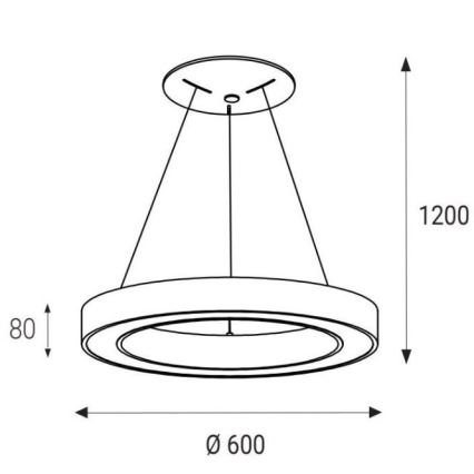 LED2 - LED-kattokruunu narussa SATURN LED / 50W / 230V 3000 / 4000K valkoinen