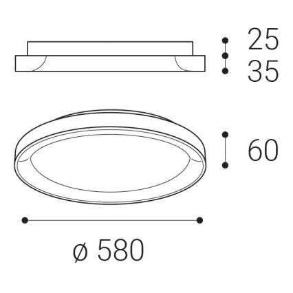 LED2 - LED Kattovalaisin BELLA LED/48W/230V 3000K/4000K ruskea