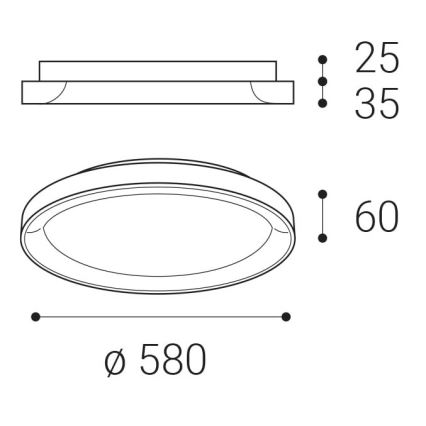LED2 - LED Kattovalaisin BELLA LED/48W/230V 3000K/4000K valkoinen