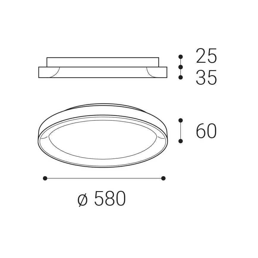LED2 - LED Kattovalaisin BELLA LED/48W/230V 3000K/4000K valkoinen