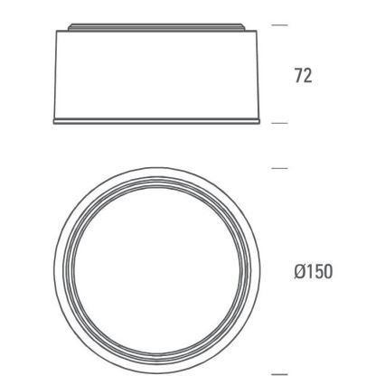 LED2 - LED-kattovalaisin BUTTON LED/17W/230V hopea
