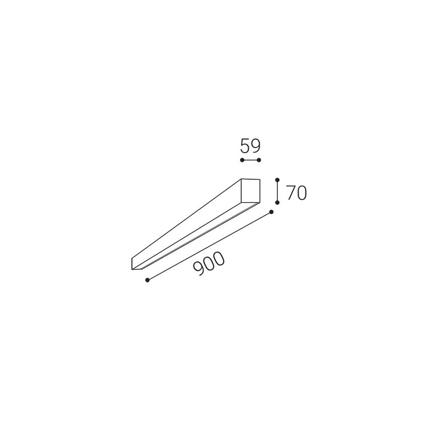 LED2 - LED-kattovalaisin NOLI LED/30W/230V 3000/3500/4000K 90 cm musta