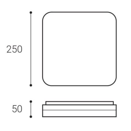 LED2 - LED-kattovalaisin SQUARE LED / 12W / 230V IP54 3000/4000 / 5700K