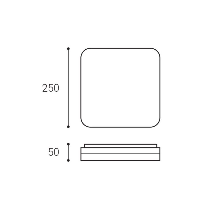 LED2 - LED-kattovalaisin SQUARE LED / 12W / 230V IP54 3000/4000 / 5700K