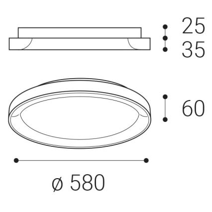 LED2 - LED Kattovalo BELLA LED/48W/230V 3000K/4000K musta