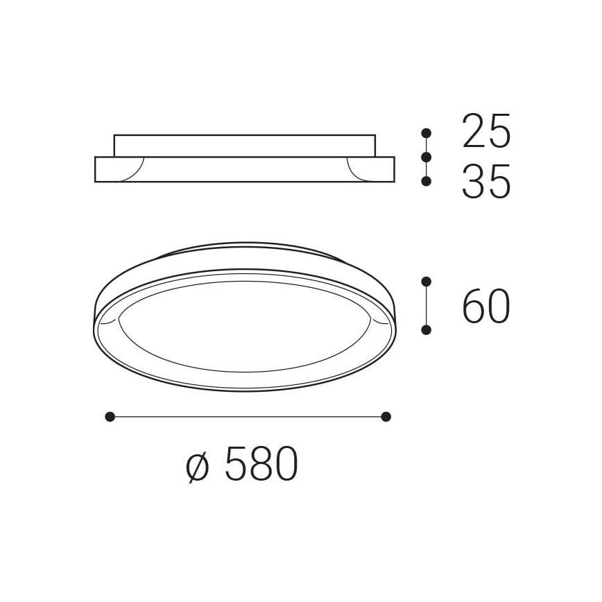 LED2 - LED Kattovalo BELLA LED/48W/230V 3000K/4000K musta