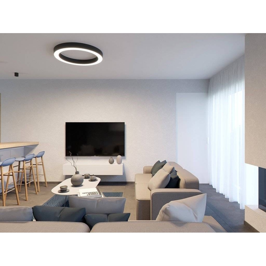 LED2 - LED Kattovalo SATURN LED/80W/230V 3000K/4000K musta