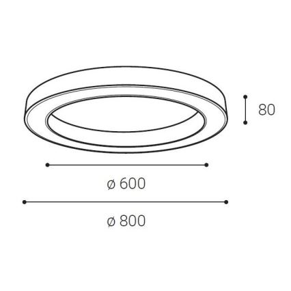 LED2 - LED Kattovalo SATURN LED/80W/230V 3000K/4000K musta