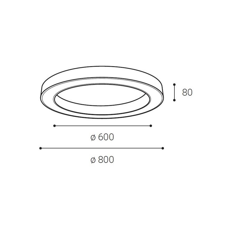 LED2 - LED Kattovalo SATURN LED/80W/230V 3000K/4000K musta