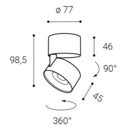 LED2 - LED-kohdevalaisin KLIP ON LED / 11W / 230V musta