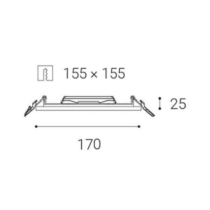 LED2 - LED Kylpyhuoneen upotettava valo SLIM LED/15W/230V IP43 CRI 90