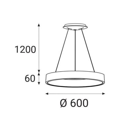 LED2 - LED-riippuvalaisin BELLA LED/50W/230V 3000K d. 60 cm valkoinen